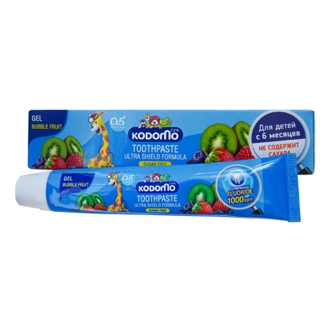 Детская зубная паста Kodomo Gel Bubble Fruit Sugar Free 0,5 year, 40 гр