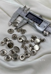 Установочные кнопки серебро/комплект с кнопками и шляпкой 15 мм