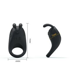 Чёрное эрекционное кольцо с вибрацией Rabbit Vibrator - 