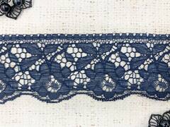Кружево-трикотаж, ш. 6 см, тёмно-синий