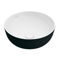 Villeroy&Boch Artis 417943BCT8 Раковина, Villeroy&Boch, Artis, ширина, мм-430, глубина, мм-430, высота, мм-125, тип установки-на столешницу, отверстия для смесителя-отсутствуют, материал-TitanCeram, цвет-Coal Black фото