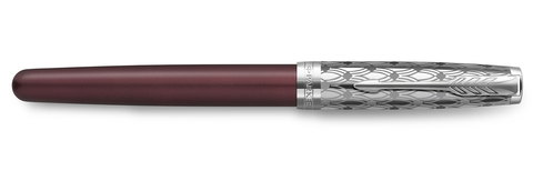 Ручка перьевая Parker Sonnet Premium 2021, F537, Metal & Red Lacquer CT (2119650)