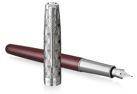 Ручка перьевая Parker Sonnet Premium 2021, F537, Metal & Red Lacquer CT (2119650)