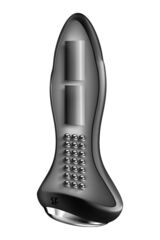 Черная вибропробка с ротацией бусин Rotator Plug 1+ - 12,8 см. - 