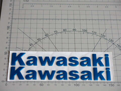 Наклейки Kawasaki 14,5см синие