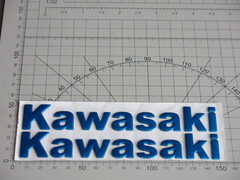 Наклейки Kawasaki 14,5см синие