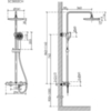 Sancos SC3002CH Душевая стойка Game для душа с термостатическим смесителем, верхним, ручным душем и шлангом в комплекте, цвет хром