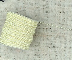 Тесьма жемчуг полубусины на нитке, d 4 мм, айвори