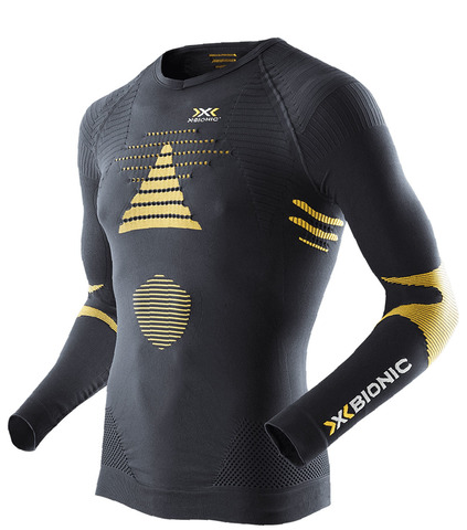 Премиальная Терморубашка X-Bionic Ski Touring Evo UW LG SL V-Neck Black-Yellow Sunshine мужская