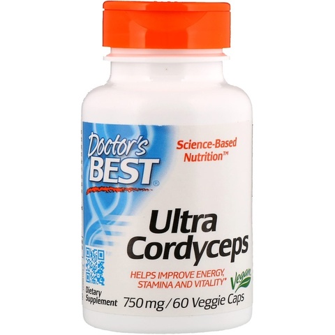 Doctor's Best, Ultra Cordyceps, 750 мг, 60 растительных капсул