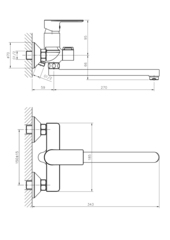 Смеситель для ванны HAIBA HB22505 хром