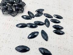 Стразы пришивные акрил, d 1,8х0,9 см, чёрный