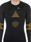 Премиальная Терморубашка X-Bionic Ski Touring Evo UW LG SL V-Neck Black-Yellow Sunshine мужская