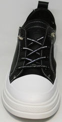 Летние женские туфли кроссовки черно белые El Passo sy9002-2 Sport Black-White.