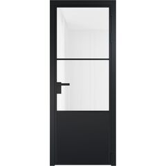 Алюминиевая дверь 20AG чёрная матовая RAL9005 остеклённая
