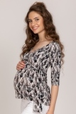Блузка для беременных и кормящих 10507 черно-белый