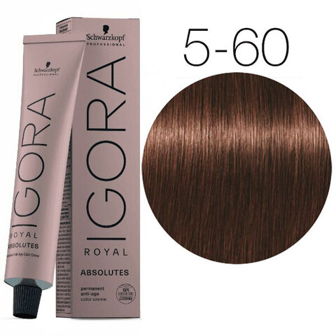 Schwarzkopf Igora Absolutes 5-60 (Светлый коричневый шоколадный натуральный) - Стойкая крем-краска для окрашивания зрелых волос