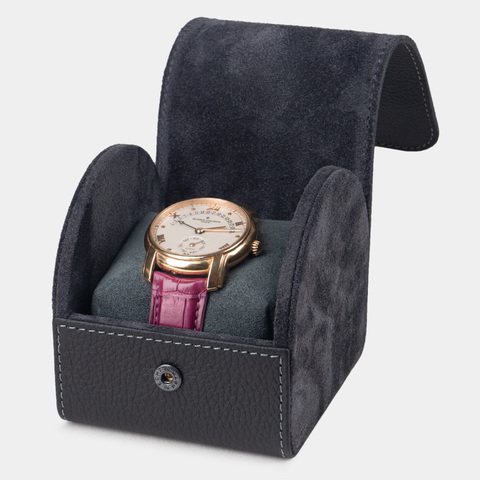 Коробка для часов из кожи теленка, черного цвета