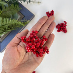 №2 Ягоды бузины зонтиком, цвет КРАСНАЯ, пучок 6 см, набор 10 шт.