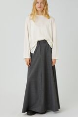 Юбка макси из серой шерсти