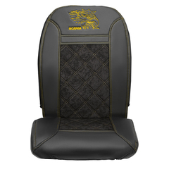 Чехлы Scania 6 серия (экокожа, черный, желтая строчка)