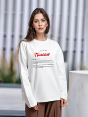 Лонгслив женский  "Дом там где...Moscow" белый