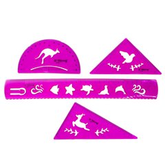 
          Набор чертежный Yalong, 30 см, пластиковый, 4 предмета, гибкий, цвета ассорти, пакет ПВХ с европодвесом