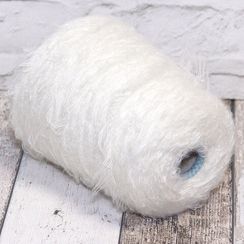 Травка кашемир на шелке CARIAGGI NIRVANA TAGLIATO 180 белый молочный