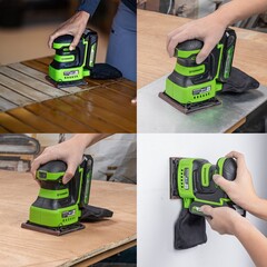 Плоская шлифмашина Greenworks G24SS14 24V аккумуляторная, без АКБ и ЗУ