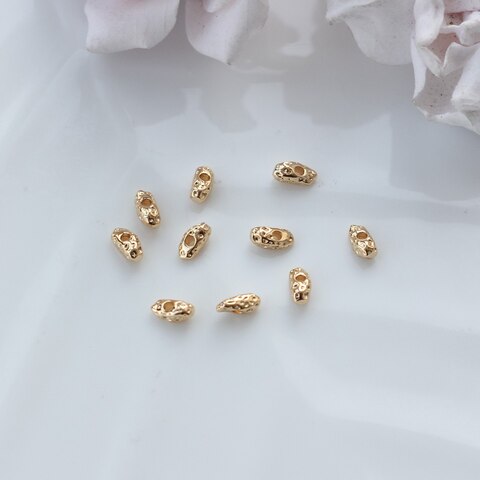 Бусина разделитель (спейсер) фриформ, 7*3 мм, позолота, 10 штук, Р083