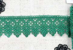 Кружево плетеное, ш. 5,5 см, зелёный