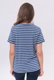 Футболка для беременных и кормящих 18072 индиго полоска