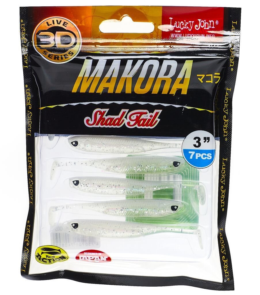 Виброхвост LJ 3D Series Makora Shad Tail 3.0in (7,6см), цвет 003