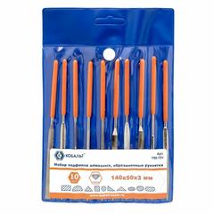 Набор надфилей КОБАЛЬТ алмазных, 140х 50х3 мм, обрезиненные рукоятки (10 шт.) чехол (Арт. 790-151)