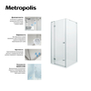 Roca MP3416012M METROPOLIS  Дверь распашная 1600X1950, прозрачное стекло, профиль хром