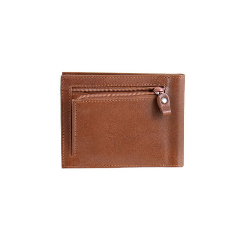 B120356R Cognac - Зажим для купюр с монетником и RFID защитой MP