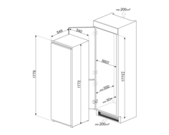 Встраиваемый холодильник Smeg S8L1721F