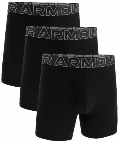 Боксерки теннисные Under Armour Performance Cotton 6in Boxerjock 3P - black/steel