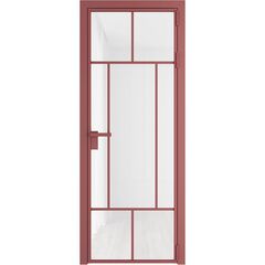 Алюминиевая дверь 10AG красный антрацит остеклённая