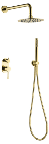Boheme 464-G Смеситель встроенный + верхний+ ручной душ, Uno. Gold