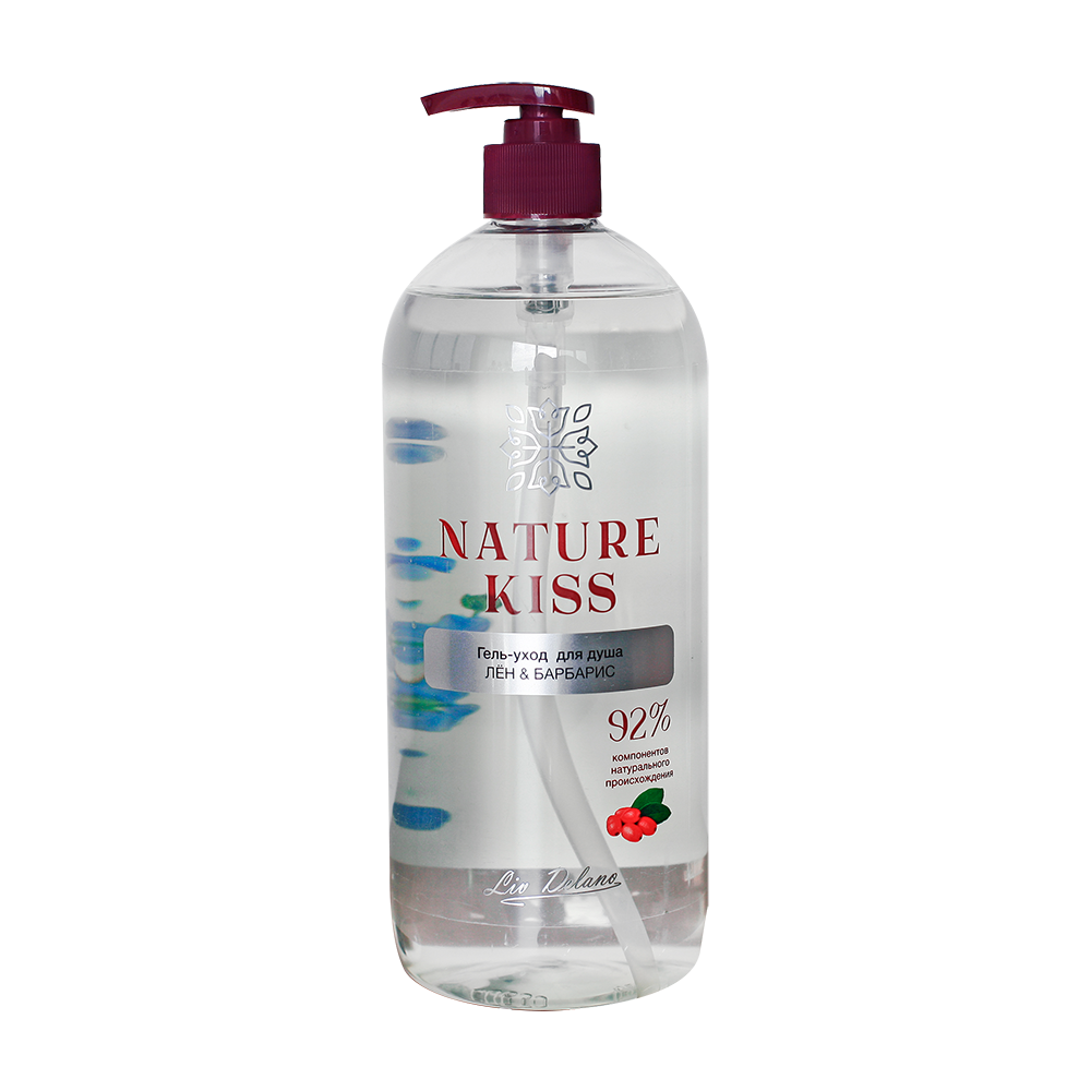 Liv-delano Nature Kiss Гель-уход для душа Лен & Барбарис 1000мл