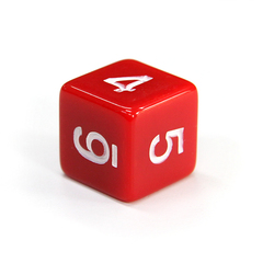 Куб D6: Красный 16мм с цифрами