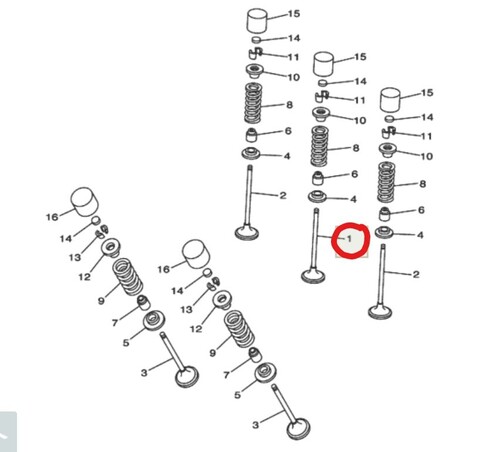 Клапан впускной YAMAHA 5NL-12111-30-00 YZ250F 01-13 WR250F 01-13