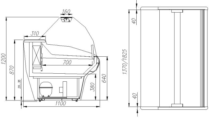 Витрина морозильная POLUS G110 SL 1,5-1 (ВХСн-1,5 Carboma G110)