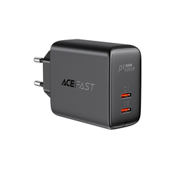 Зарядное устройство ACEFAST A9 PD40W USB-C+USB-C 2x port charger EU, черный