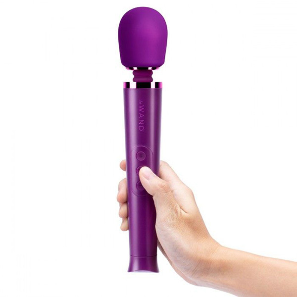 Фиолетовый жезловый мини-вибратор 25см c 6 режимами вибрации Le Wand Petite LW-007-CHR