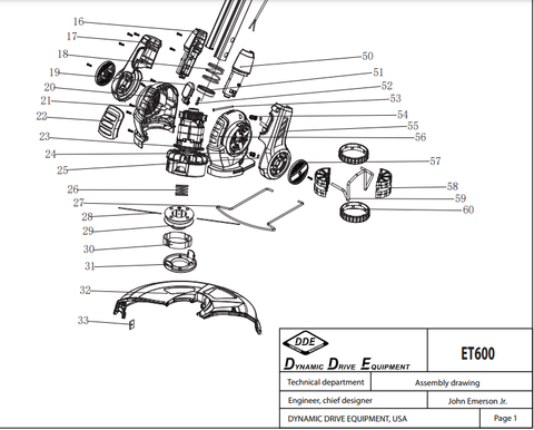 Корпус DDE ET600/ET650 триммерной головки  (910-591-62)