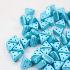 Бусина Emma Треугольник с 3 отверстиями, 6х3 мм, пастельно-голубая