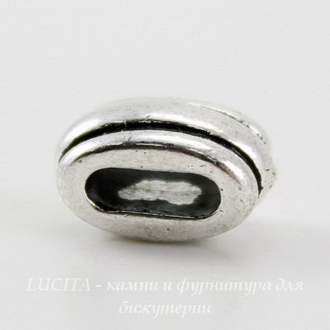 Бусина для шнура 6х2 мм TierraCast "Deco Barrel" 11х6х6 мм (цвет-античное серебро) ()