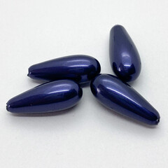 &quot;Майорка&quot; полупросверленная, цвет синий металлик, 20*8 мм, цена за 1 шт